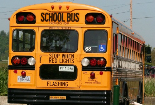  end of a school bus