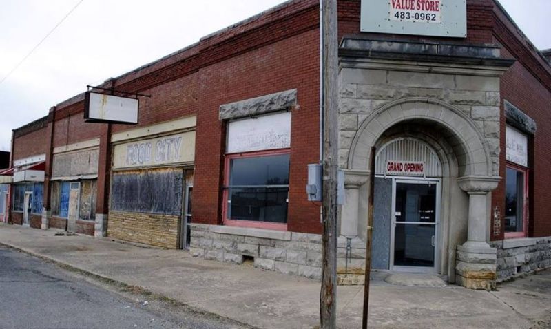 color photo of porter's old bank building