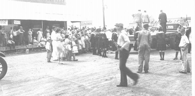 black and white photo of people in vintage photo of Porter street