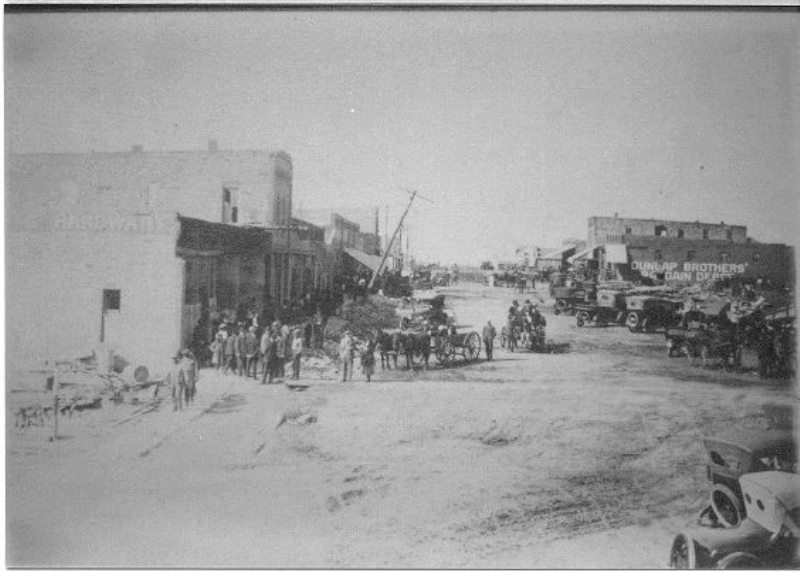 black and white photo of people in vintage photo of Porter street